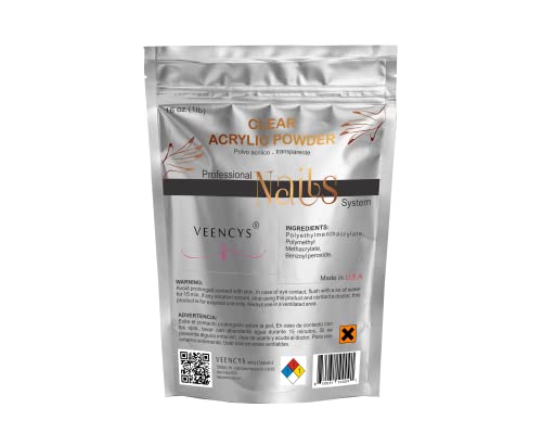 Professional Acrylic Dip Powder For Nail Art-Long Lasting-Large Capacity And Quick Dry Quality Salon Manicure-Nail Extension (16 Oz, Clear) By Veencys #TOP21