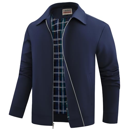 WULFUL Men's Lightweight Jackets Casual Windbreaker Stylish Light Golf Work Dress Business