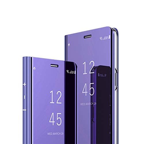 AURSEN Case de Teléfono para Samsung Galaxy S9 Plus, Flip Cover Carcasa Samsung S9 +, Soporte Plegable, Cierre Magnético - Color Púrpura