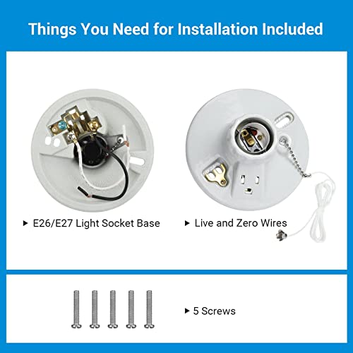 Dewenwils HPLS01A Light Socket With Grounded Outlet thumb #5