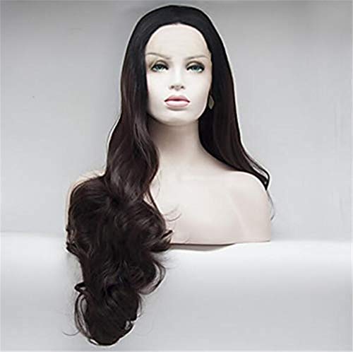 Perruque frontale synthétique bouclée contre les cheveux plats : volume 150% - 2