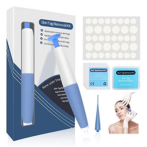 Tag Away Skin Tag Remover Pen Device Skin Tag Removal Products Tool Kit (Includes 36 Repair Patches And 10x Removal Bands & Cleansing Wipes)