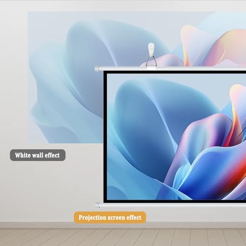 Pantalla de proyección colgante HD para pared, pantalla portátil indoor/outdoor de 72" 4K HD para cine en casa, manual enrollable miniatura 2