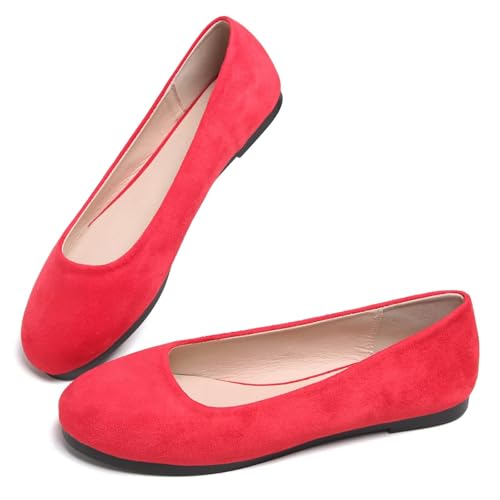 Image of Dear Time Women's Flats Comfortable Slip On Ballet Flats Soft Solid Casual Shoes