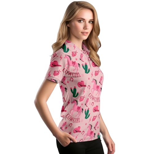 80s 90s Funny Golf Shirts for Women Quick Dry Golf Outfits Athletic Golf Top Printed Golf Tennis Shirts2