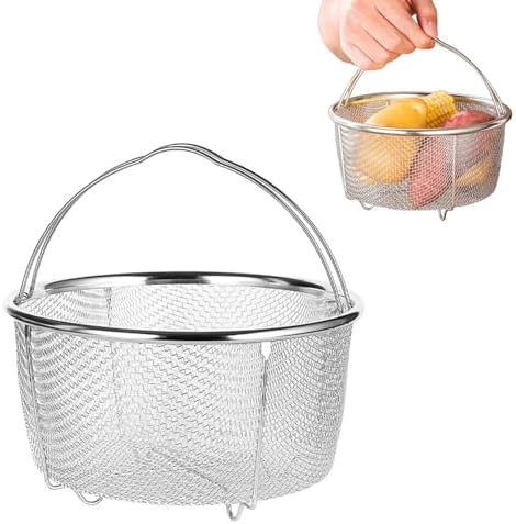 Stainless Steel Steamer Basket, 18cm Insert Steaming Rack Vegetab...