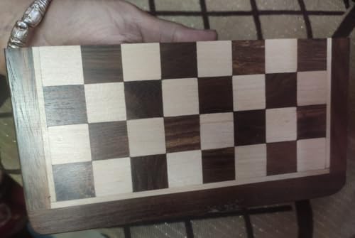 Image of SOUVNEAR Wooden Magnetic Chess Box with Chess Pcs (7x7, 10x10, 12x12 inch), 2 Players, Ages 8+ Years