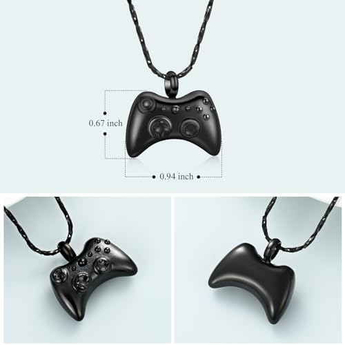 Imrsanl Game Controller Urn Necklace Pendant for Ashes Cremation Jewelry Hip Hop Necklace for Men Women2