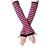 Vingerloze dameshandschoenen – lange vingerloze handschoenen winter gebreide arm warmer ellebooglange handschoenen punk…