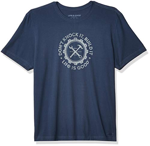 Life is Good Mens Crusher Graphic T-Shirt, Darkest Blue, X-Large