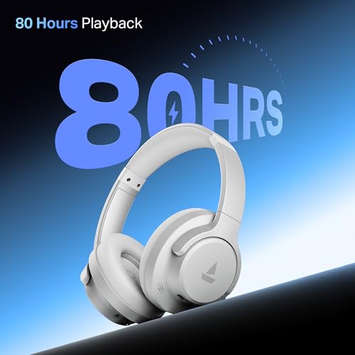 Image of boAt 2025 Launch Rockerz 512 Anc, 40Db Hybrid Anc, 80Hrs Playback, 40Mm Drivers, 40Ms Latency Beast Mode, Enx Tech, App Support, Over Ear Bluetooth Headphones, Wireless Headphone With Mic (Bold White)