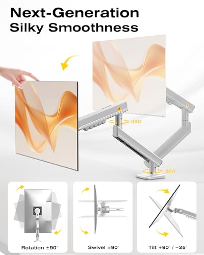 Image of NB Single Computer Monitor Mount, Monitor Stand fits up to 32 Inch, Mechanical Spring Monitor Arm, VESA 75 /100 mm, Model-A5 (Sliver)