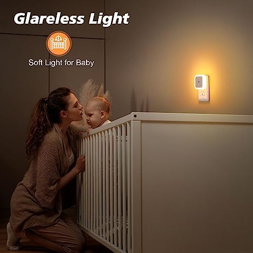 Sujeet Night Light, Night Lights Plug into Wall 4-Pack, Nightlight Plug in Night Light, Dusk to Dawn Night Lamp Led Night Light for Kids Bedroom, Bathroom, Hallway Warm White