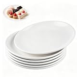 Haoppmof 6 Stück Kleine Dessertteller aus Melamin, Kuchenteller Weiß 18cm
