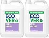 Ecover Hand Wash, Hand Soap Refill, Lavender and Aloe Vera, Dermatologically Tested, For Sensitive Skin 5L (Pack of 2)