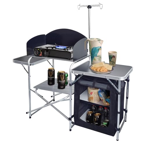 CampLand Folding Camping Kitchen Table with...