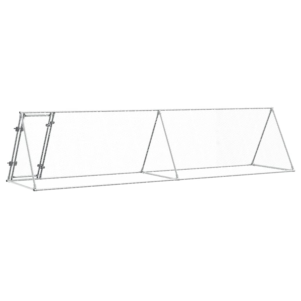 vidaXL Jaula para Gallinas, Caseta para Pollos Patos Conejos, Recinto para Animales, Gallinero para Jardín Patio, Acero Galvanizado Plateado