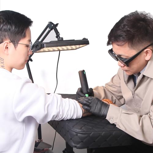 MK TATTOO Tattoo Light, 144 LED Beads, Polarized Lens, Remote Control, International Adapter, White