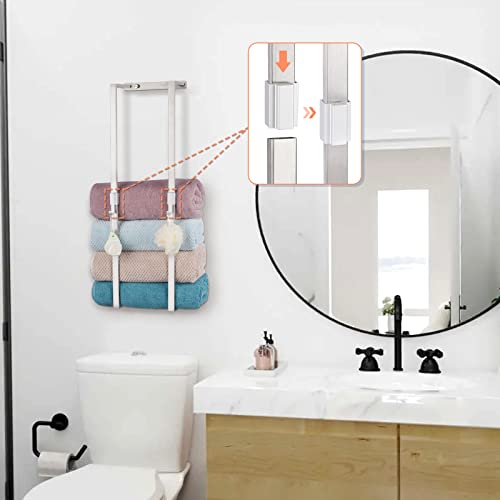 Echaprey Towel Racks For Bathroom Wall Towel Rack Stainless Steel Towel Holder For Towel Storage (Silver) #TOP4