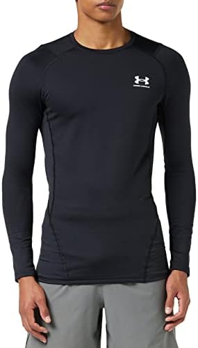 Under Armour mens ColdGear Armour Fitted Crew , Black (001)/White , X-Large