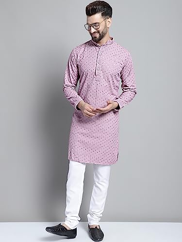 Image of Jompers Men's Regular Fit Cotton Chikankari Embroidered and Sequence Kurtas