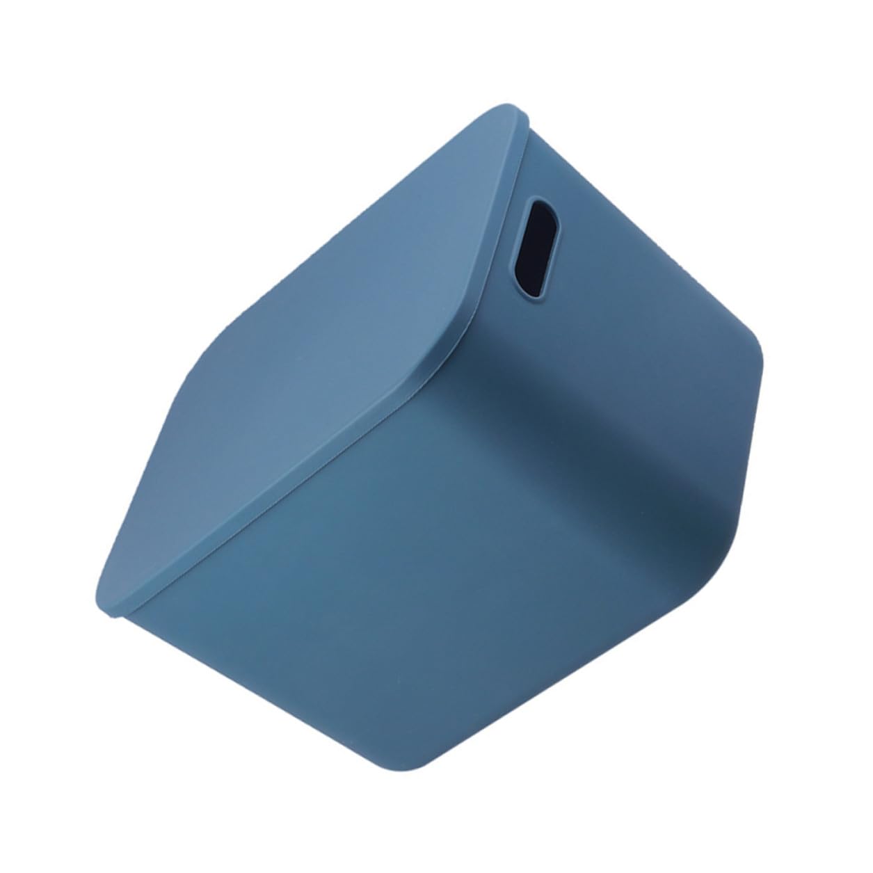 Scatola di Stoccaggio con Coperchio in Plastica PP Organizer Multiuso per Cosmetici e Piccoli Oggetti Grande Capacità Contenitore Decorativo per Armadio e Scrivania Blu