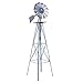 HomGarden 8' Windmill Yard Ornametal Steel Garden Wind Mill Weather Vane Weather Resistant Decoration for Home, Backyard (Sliver)