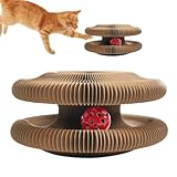 Centre d'activités polyvalent : combine un matériau en carton robuste avec un design multifonctionnel pour gratter et se reposer, offre un divertissement félin au format compact avec une interactivité élevée pour les jeux quotidiens et un plaisir prolongé