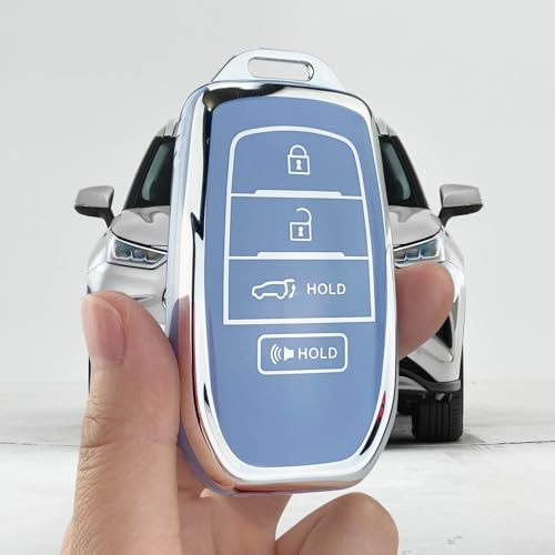 Yuebutor Key Fob Cover Case Compatible with Toyota RAV4 Prime Corolla Cross Tundra Grand Highlander Venza Sienna Land Cruiser Fortuner Mirai Accessories Shell (Blue) by Yuebutor - Used condition - Image 4