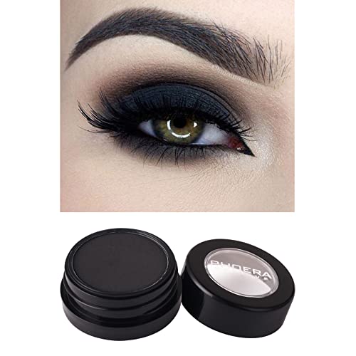 Meicoly Black Single Eyeshadow,Pressed Powder Matte Eye Shadow,Ash Eye Black Powder,Opaque Vegan Cruelty Free High Pigment Eyeshadow For Day & Night,Halloween Goth Makeup Palette,Black #TOP6