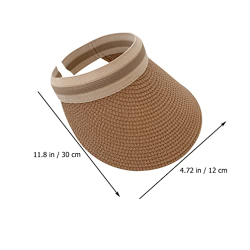 FAVOMOTO Chapéu feminino com viseira de sol de palha com proteção UV e aba de praia dobrável para ra