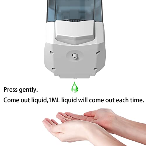 Plussen Manual Soap Dispenser Wall Mounted,Liquid Or Gel Hand Sanitizer Dispenser,Shampoo Container For Bathroom 800Ml .Abs,Commercial Or Residential.white #TOP2