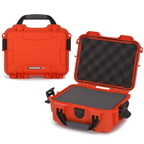 Image of NANUK 904 Hard Case with Foam - IP67 Waterproof Protective Case for Camera, Drone & Gear - Impact-Resistant & Dustproof - Perfect for Travel 10.2 inch x 7.9 inch x 4.5 inch - Orange