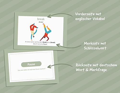 Sophies Kartenwelt Vokabelkarten zum Englisch Lernen für Anfänger und Auffrischer - schnell Vokabeln Lernen mit Eselsbrücken - die häufigsten 220 Vokabeln des Alltags - für Erwachsene und Kinder