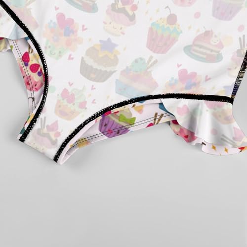 Image of Girls One Piece Swimsuit Macaroni Cheese Pasta Food Ruffles Swimwear Bathing Suits 3-12 Years