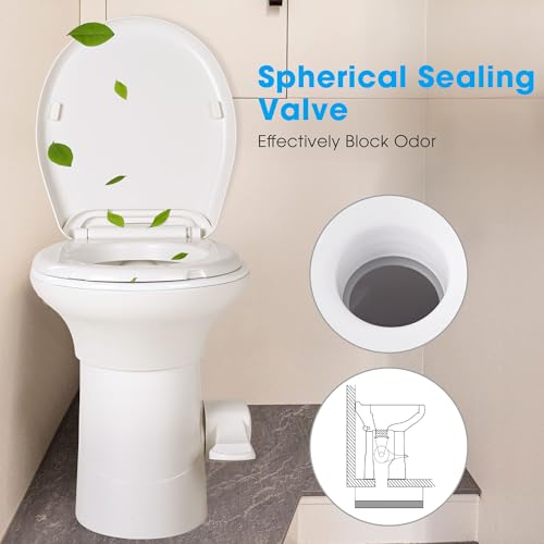 Image of AW RV Camper Toilet with Bidet Spray, 20 inch High Gravity Flush Porcelain