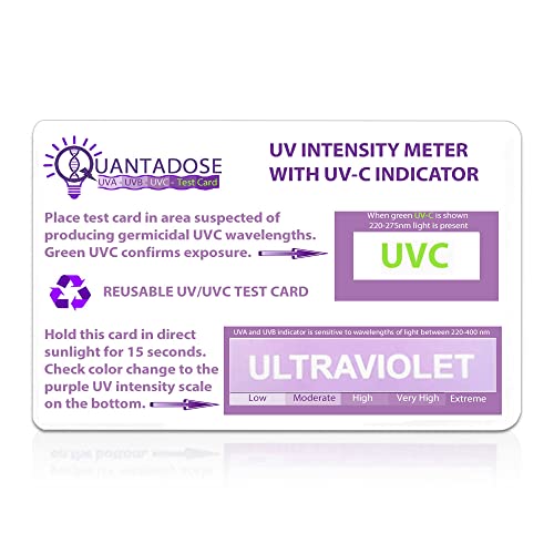 QuantaDose UVC Light Test Card for UVC Germicidal Wavelengths and Intensity Testing