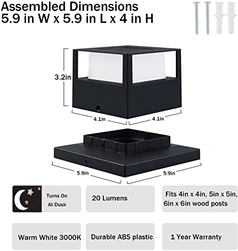 Viewsun 12 Pack Solar Post Cap Lights, Outdoor Garden Solar Powered Fence Post Cap Lights With Smd Leds Waterproof Light Decorative For Fence Deck Or Patio Decor, Fits 4X4, 5X5 Or 6X6 Wooden Posts #TOP2
