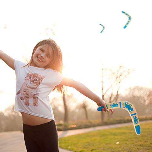 ABOOFAN 2 peças de bumerangues infantis de madeira clássicos bumerangues de retorno com arte colorid