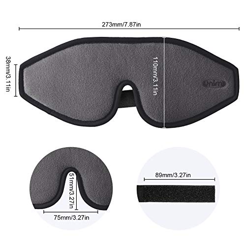 Eye Mask for Sleeping, Unimi 3D Contoured Sleep Mask for Women Men, Super Soft and Comfortable,100% Blockout Light 3D Eye Cover & Blindfold for Travel, Shift Work, Naps (Grey) …