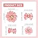 RAORAOYUE 20pcs Light Pink Small Dog Hair Bows, Bulk with Rubber Bands Elastic Lace Rhinestone Pearls Hair Ties, Topknot Flower Dog Hair Accessories