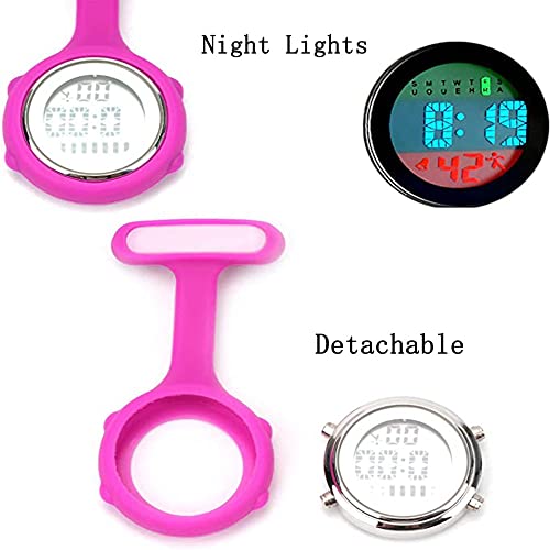SagaSave Digitale Fob Horloge, Digitale Display Verpleegster Horloge Stille Elektronische Lichtgevende Horloge met Pin… - Image 5