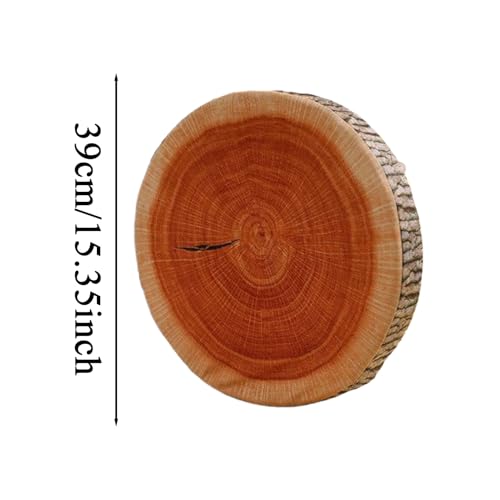 Log Pillow - Wood Round Throw Pillows,Realistic Cushion Decor Natural 2 Piece for Living Room Bedroom Tent Hotel Camping Home Experience – Image 6