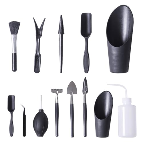 13 attrezzi da giardinaggio per piante grasse, set di attrezzi per terrario interno, set di attrezzi per piantare manuali, attrezzi manuali da giardinaggio per interni in miniatura per la cura delle