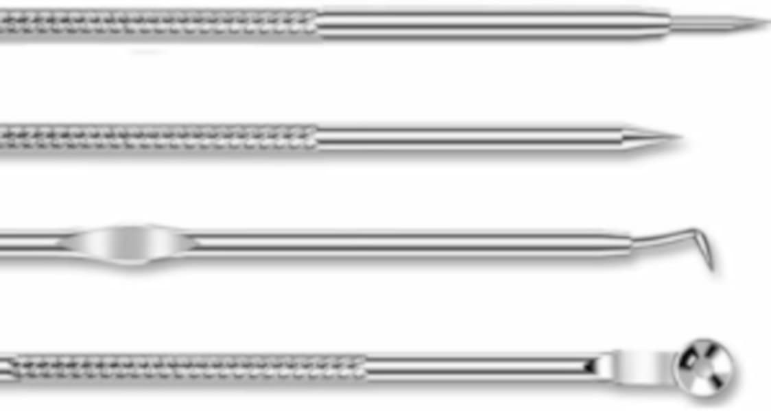 100x Mitesserentferner 4er Set aus Edelstahl Silber Blackhead Remover Porenreiniger für Behandlung v. Pickeln und Akne (100x Set)