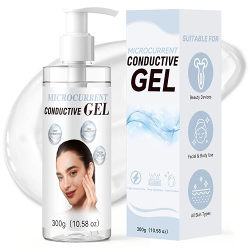 Nozerix Microcurrent Conductive Gel, Electrode Gel, Enhances Conductivity, Moisturizes, Smooths Skin, Suitable for Microcurrent, EMS Beauty Tools, and RF Facial Beauty Devices, 300g