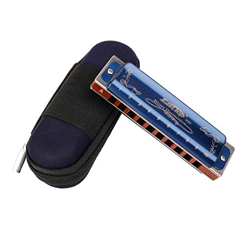 East top Professional Harmonica Blues Key of A 10 Hole 20 Tone Heavy Duty with Case & Cleaning Cloth for Professional Player, Beginner by Eison-East Top,Blue,Best Gift - Les Beatles, Paul McCartney, John Lennon, RIngo Starr, George Harrison East top Professional Harmonica Blues Key of A 10 Hole 20 Tone Heavy Duty with Case & Cleaning Cloth for Professional Player, Beginner by Eison-East Top,Blue,Best Gift – Image 4