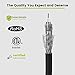TRUECABLE RG6 Outdoor Quad Shield Coaxial Cable, 1000ft, Black, Direct Burial (CMX), 75 Ohm, 18 AWG Bare Copper Conductor, UV Resistant, 3GHz Sweep Tested
