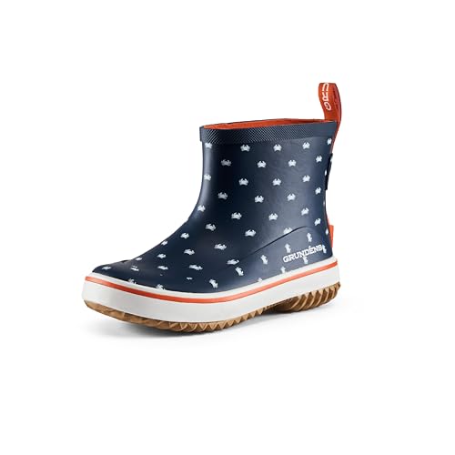 Grundens Kid's Guppy Rain Boots - Lightweight Rubber Waterproof Kids and Toddlers Shoes, Easy-On Loop, Girls Rain Boots and Boys Rain Boots