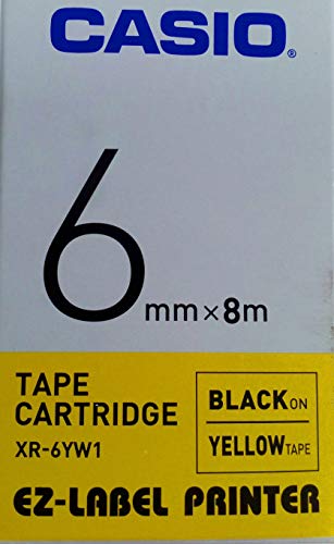 Image of Casio XR-6YW1 Label Printer Tape (Black and Yellow)
